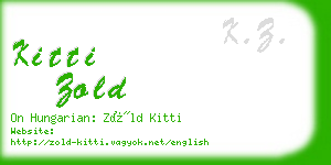 kitti zold business card